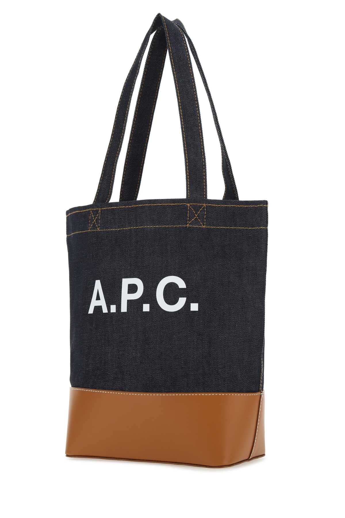 A.P.C. Men Two-Tone Denim And Leather Axelle Shopping Bag by Luosophy