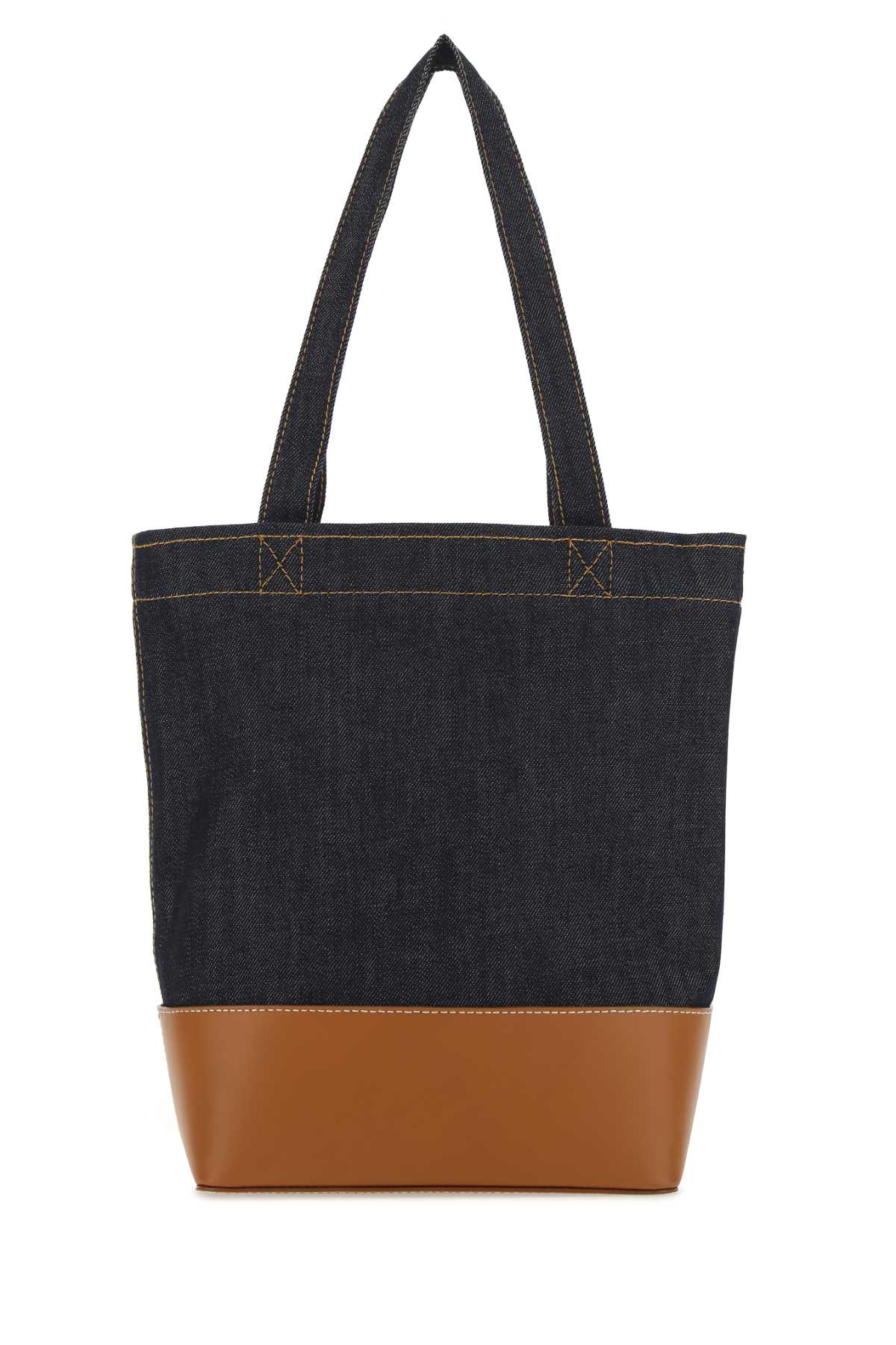 A.P.C. Men Two-Tone Denim And Leather Axelle Shopping Bag by Luosophy