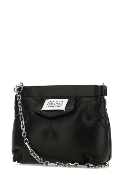 Maison Margiela Women Black Nappa Leather Glam Slam Red Carpet Clutch by Luosophy
