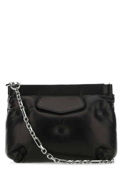 Maison Margiela Women Black Nappa Leather Glam Slam Red Carpet Clutch by Luosophy