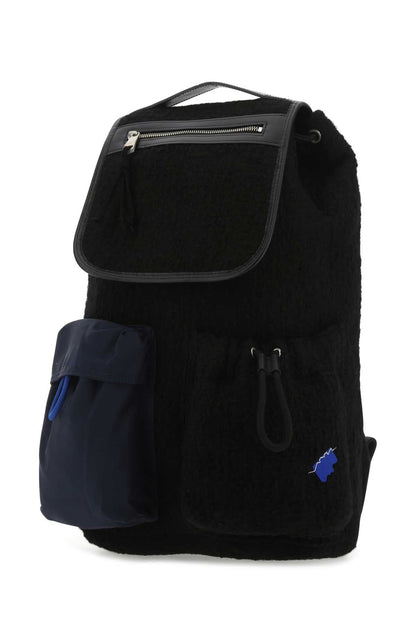 Ader Error Men Black Boucle Backpack by Luosophy