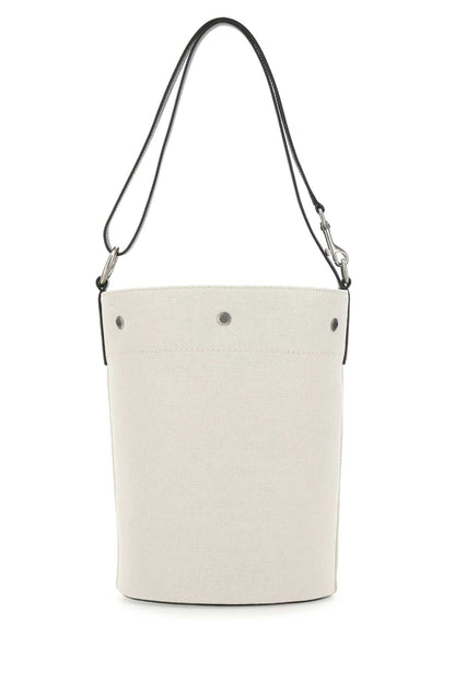 Saint Laurent Women Two-Tone Canvas And Leather Medium Rive Gauche Bucket Bag by Luosophy
