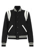 Saint Laurent Women Black Wool Blend Bomber Jacket by Luosophy