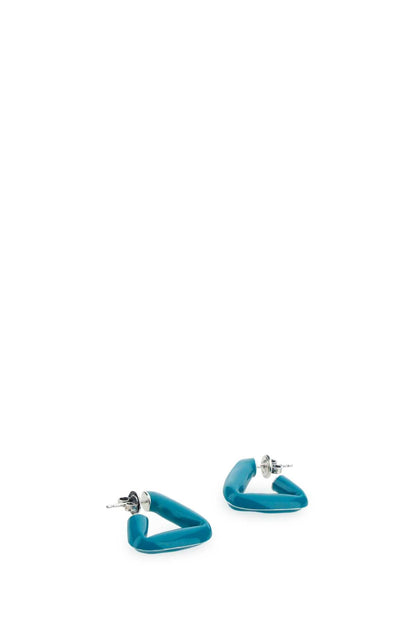 Bottega Veneta Women Teal Green 925 Silver Fold Earrings by Luosophy