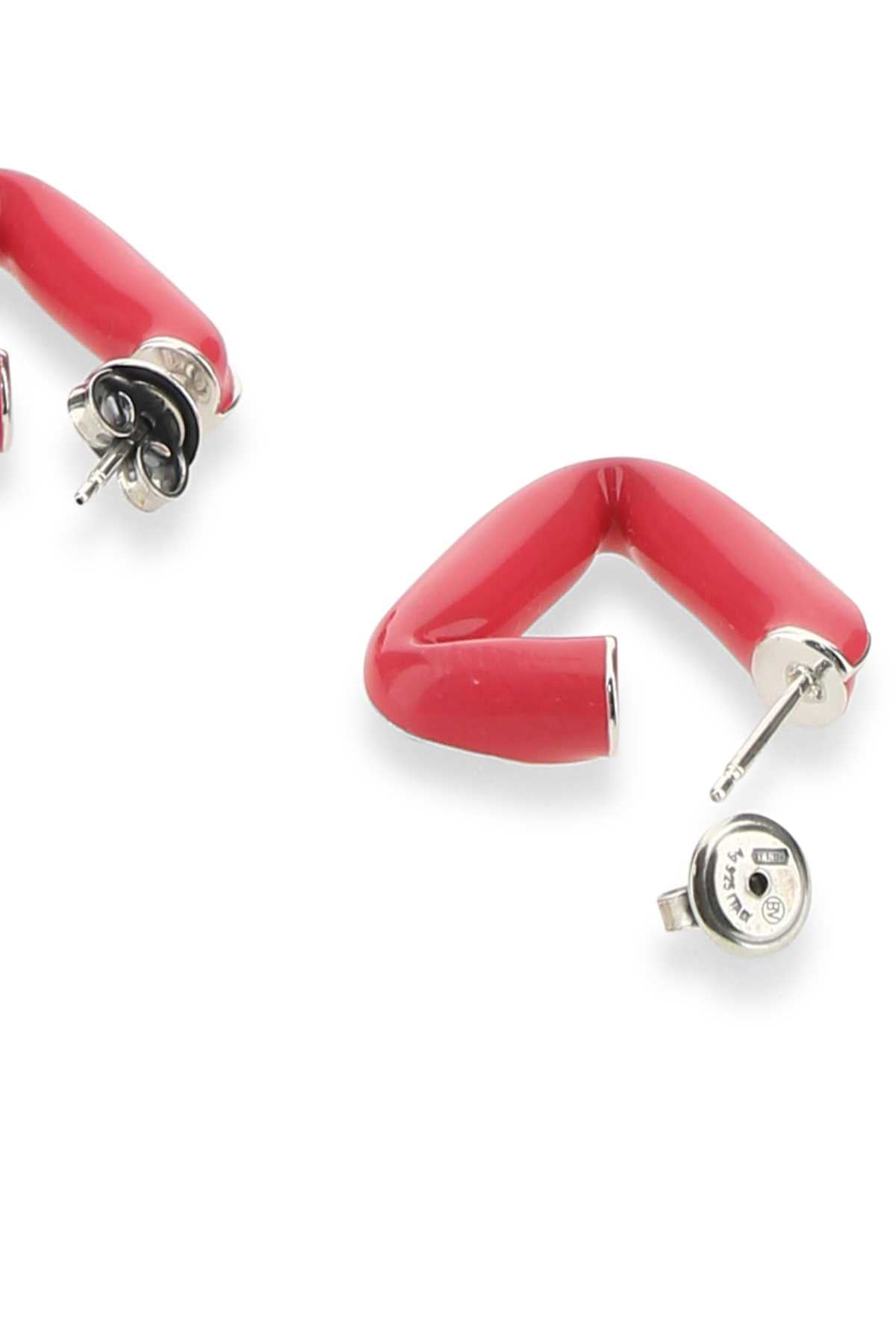 Bottega Veneta Women Fuchsia 925 Silver Fold Earrings by Luosophy