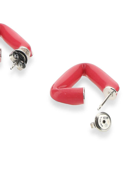 Bottega Veneta Women Fuchsia 925 Silver Fold Earrings by Luosophy