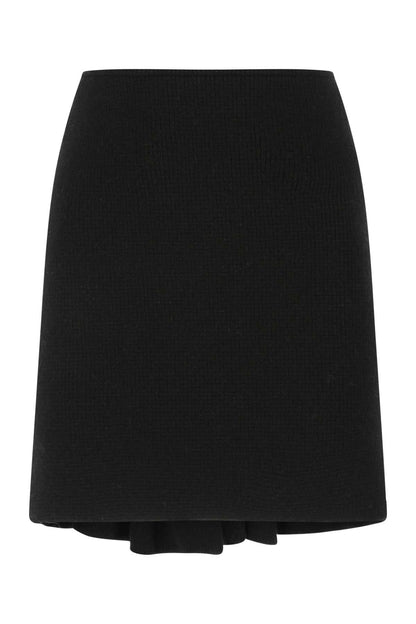 Bottega Veneta Women Black Wool Blend Skirt by Luosophy
