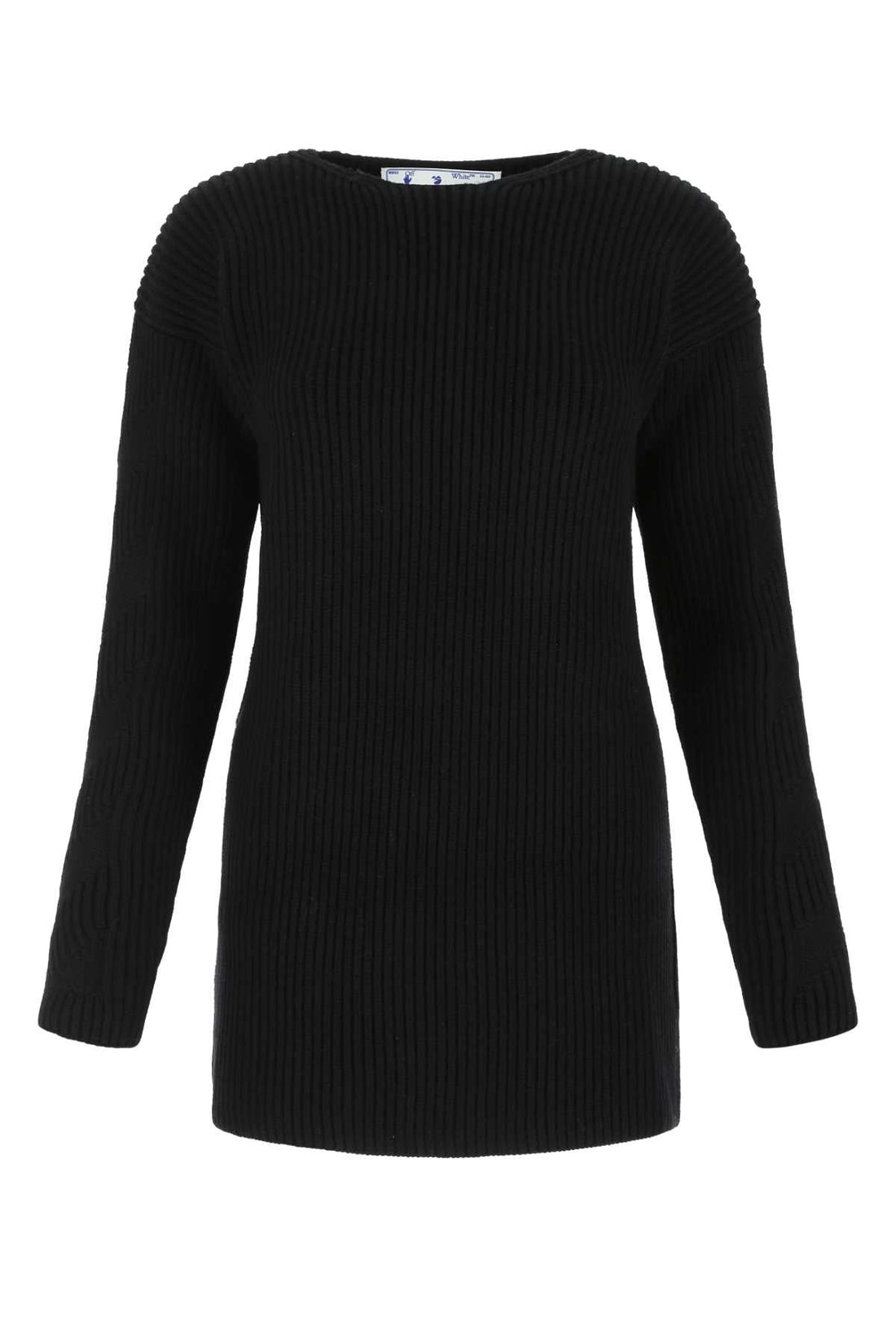 Off White Women Black Wool Sweater by Luosophy
