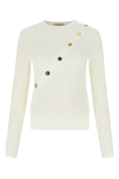 Alexander Mcqueen Women Ivory Stretch Viscose Sweater