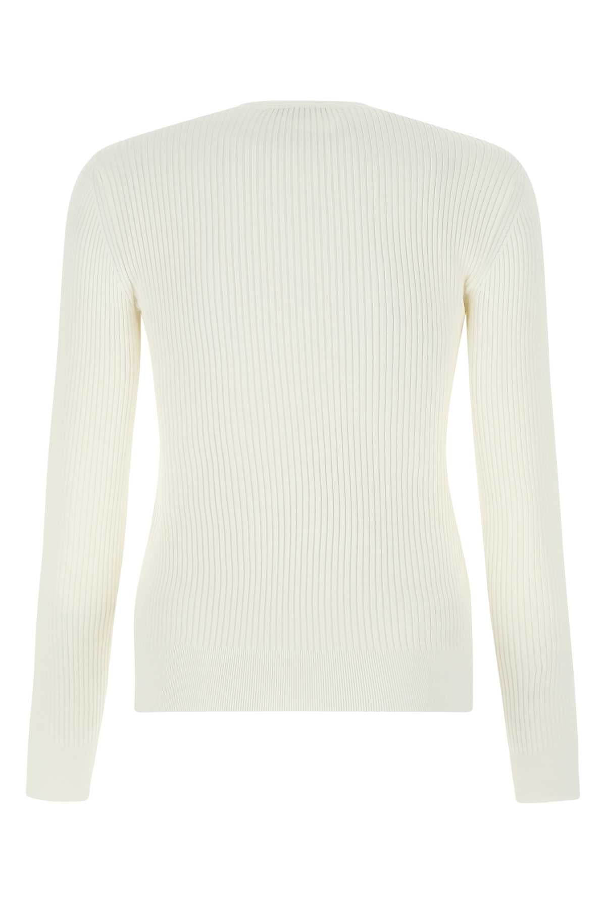 Alexander Mcqueen Women Ivory Stretch Viscose Sweater by Luosophy