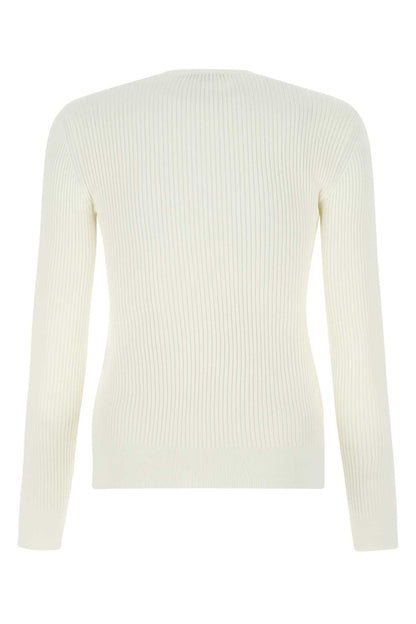 Alexander Mcqueen Women Ivory Stretch Viscose Sweater