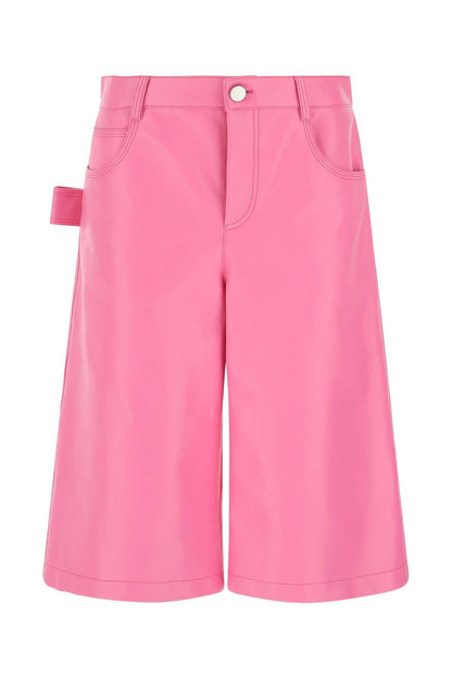Bottega Veneta Women Pink Nappa Leather Bermuda Shorts by Luosophy