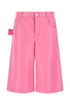 Bottega Veneta Women Pink Nappa Leather Bermuda Shorts by Luosophy