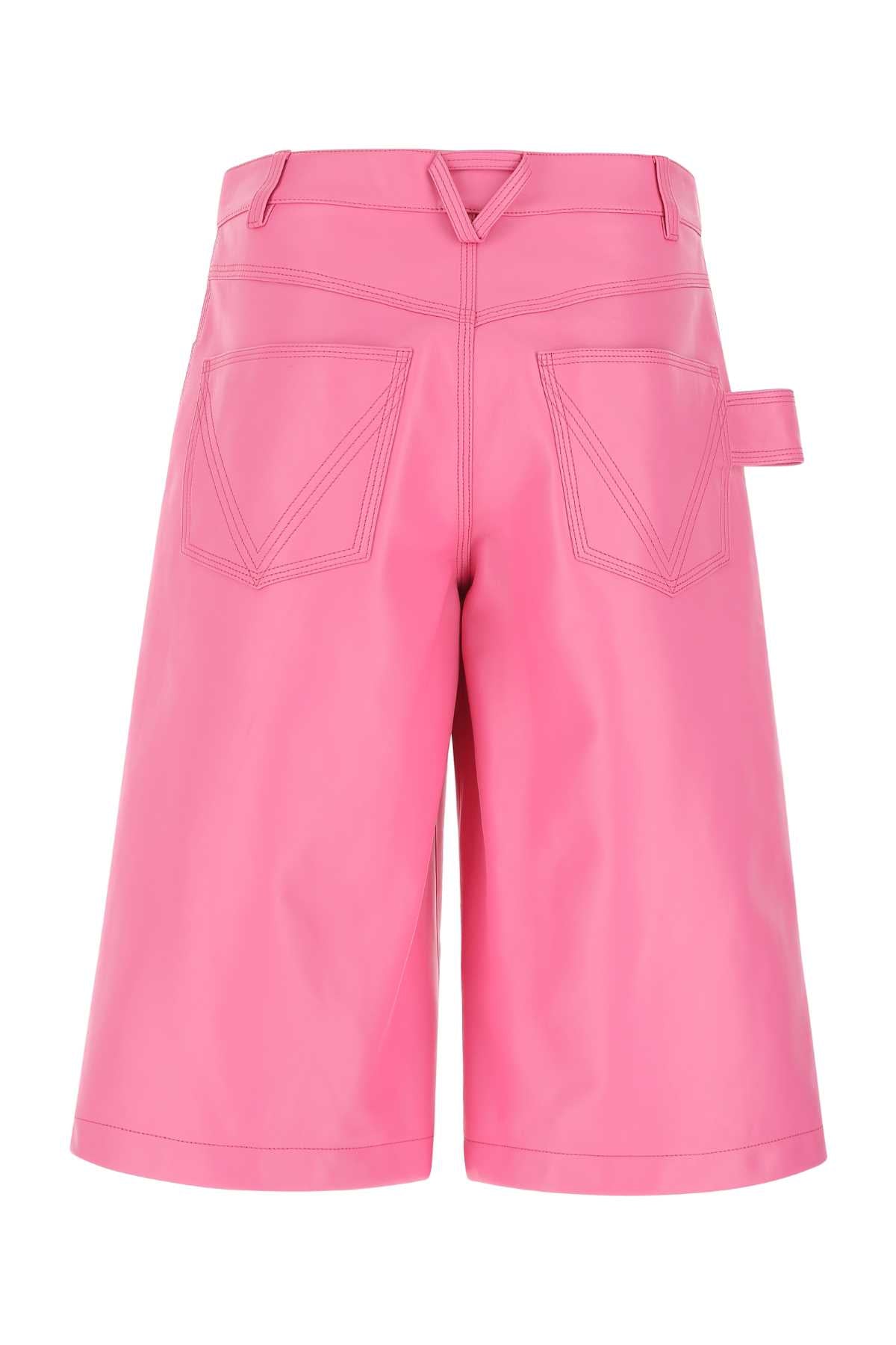 Bottega Veneta Women Pink Nappa Leather Bermuda Shorts by Luosophy