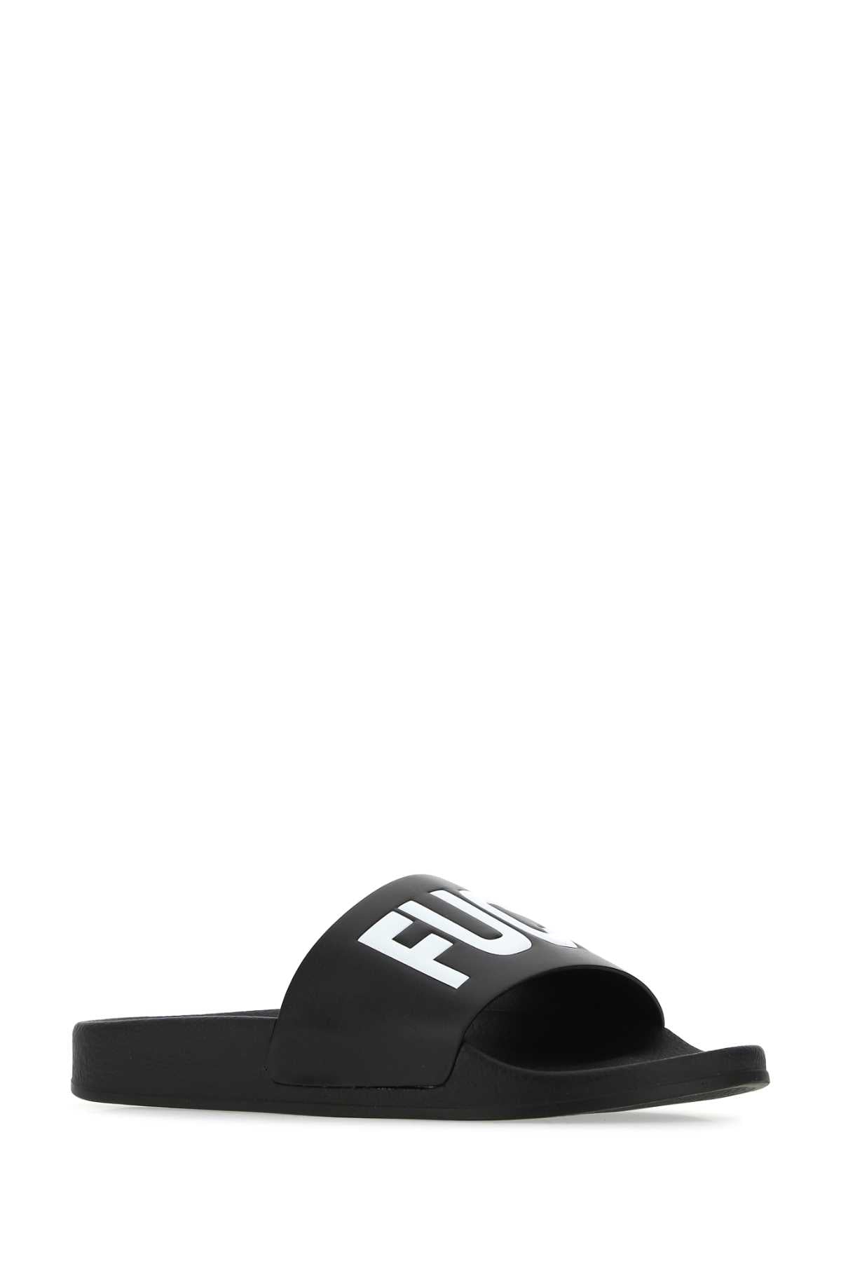 Vtmnts Men Black Rubber Slippers by Luosophy