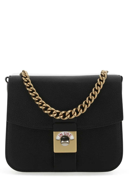 Maison Margiela Women Two-Tone Leather And Cotton New Lock Square Handbag by Luosophy