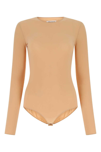 Maison Margiela Women Skin Pink Stretch Nylon Bodysuit