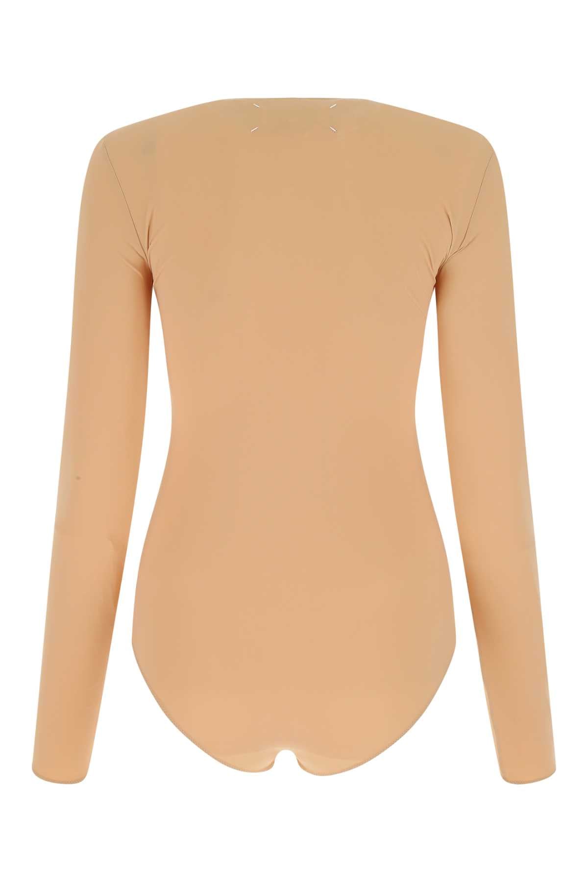 Maison Margiela Women Skin Pink Stretch Nylon Bodysuit