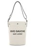 Saint Laurent Men Ivory Canvas Rive Gauche Bucket Bag by Luosophy