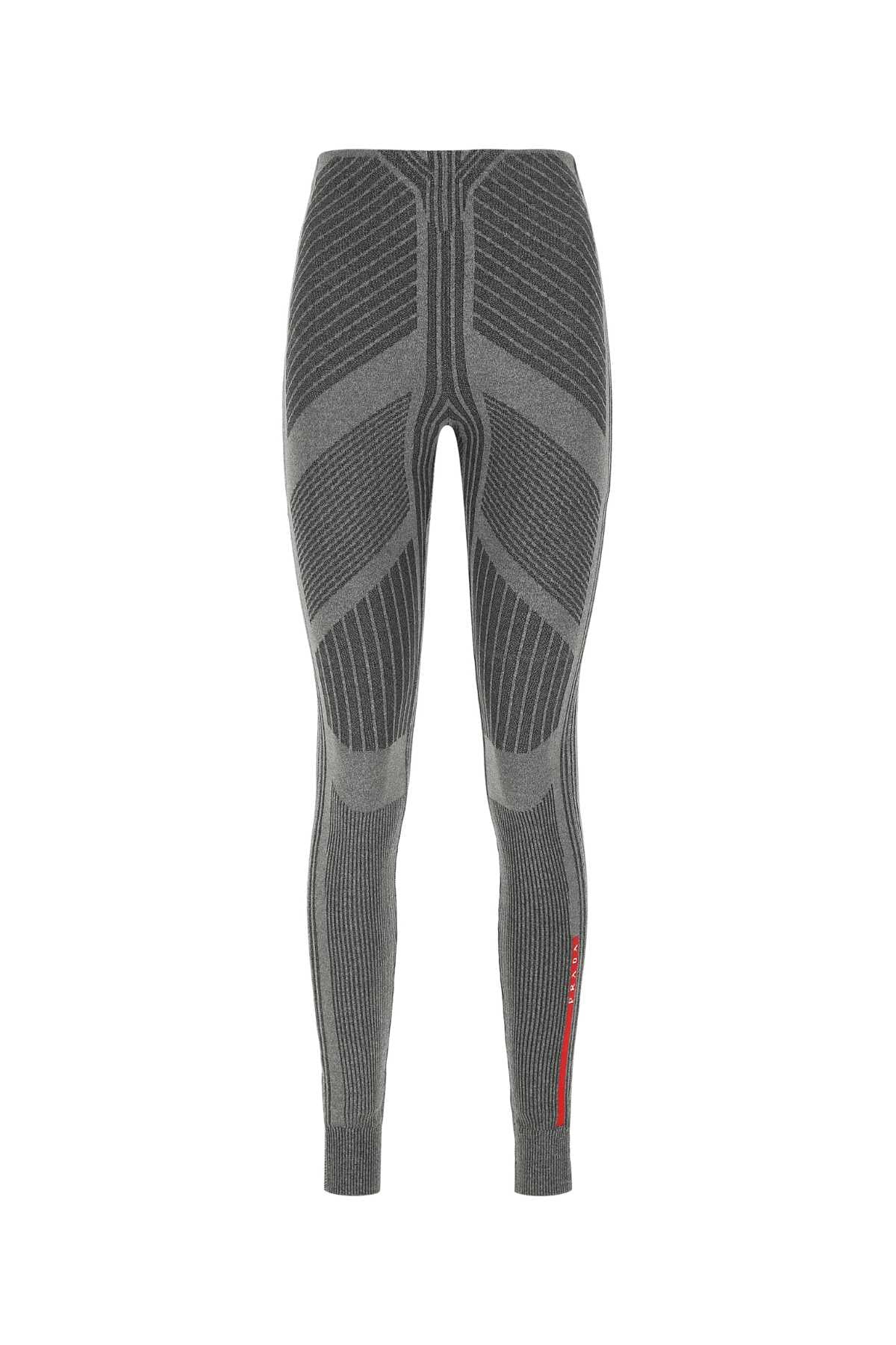 Prada Women Grey Stretch Polyester Blend Leggings by Luosophy