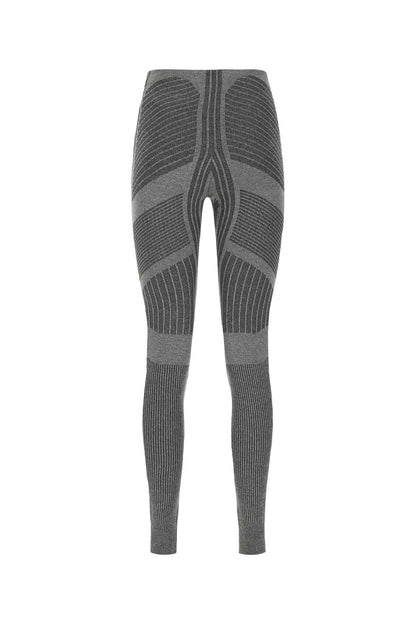 Prada Women Grey Stretch Polyester Blend Leggings 
