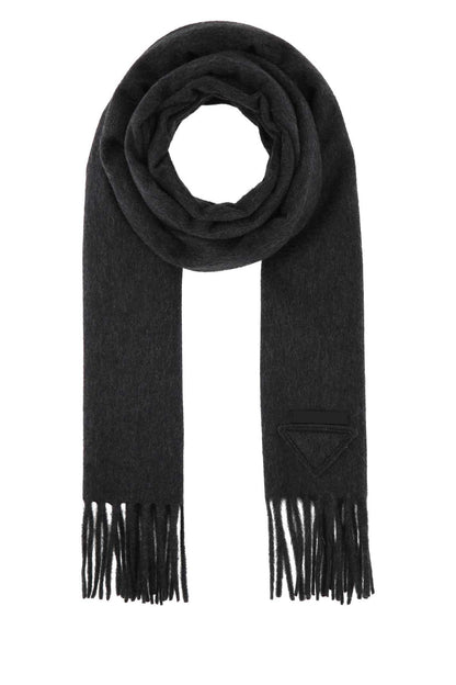 Prada Women Charcoal Cashmere Scarf by Luosophy