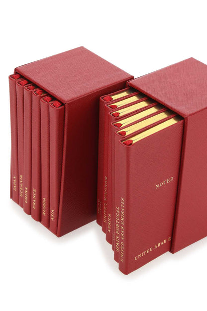 Prada Unisex Red Leather Notebook Set by Luosophy