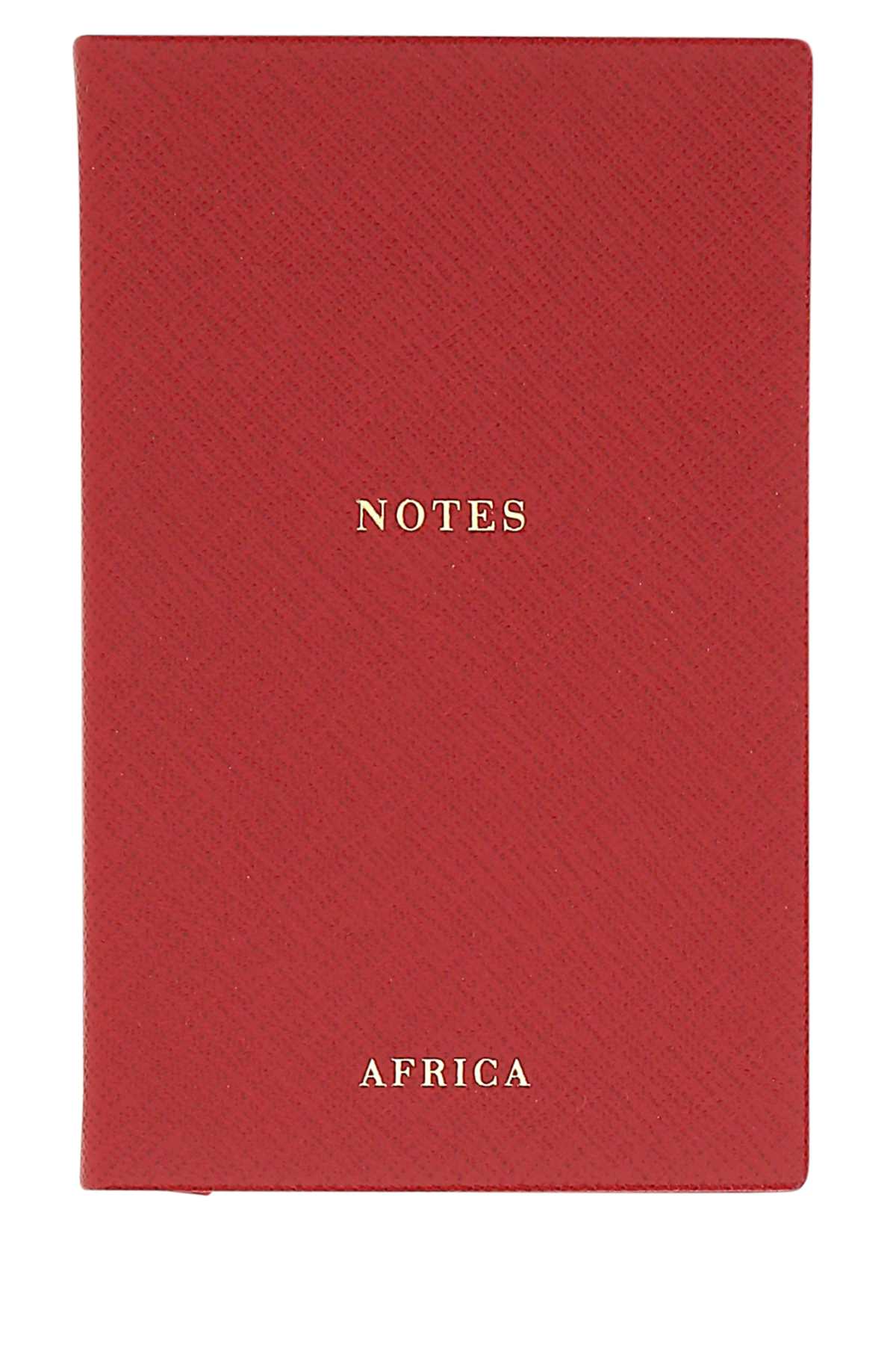 Prada Unisex Red Leather Africa Notebook by Luosophy