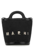Marni Women Black Leather And Raffia Tropicalia Bucket Bag by Luosophy