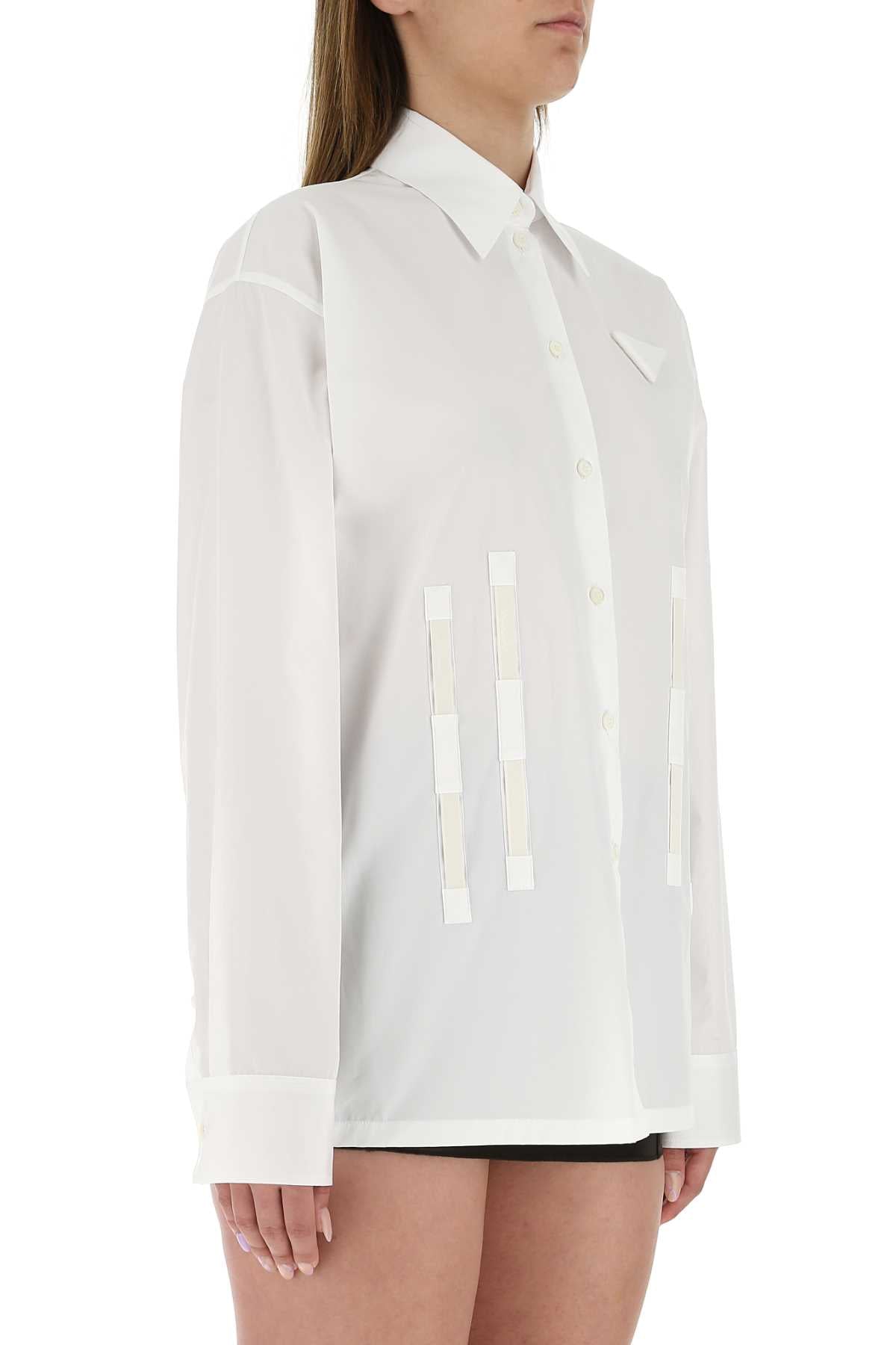 Prada Women White Poplin Oversize Shirt by Luosophy