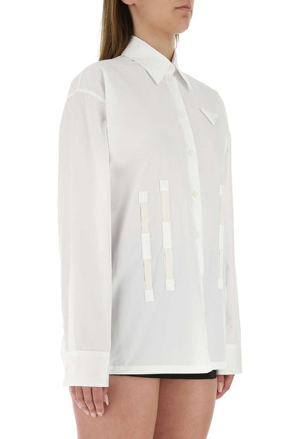 Prada Women White Poplin Oversize Shirt by Luosophy