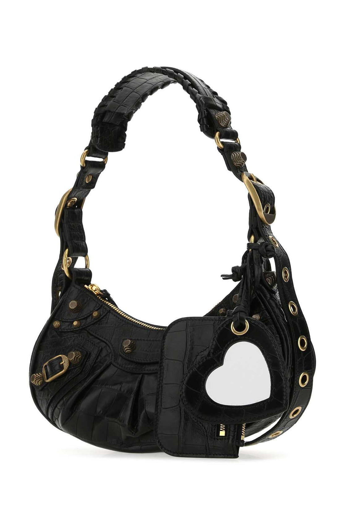 Balenciaga Women Black Leather Le Cagole Xs Shoulder Bag by Luosophy