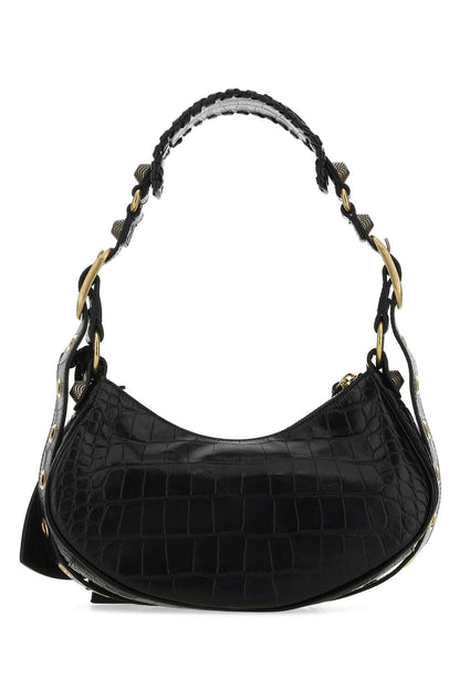 Balenciaga Women Black Leather Le Cagole Xs Shoulder Bag by Luosophy