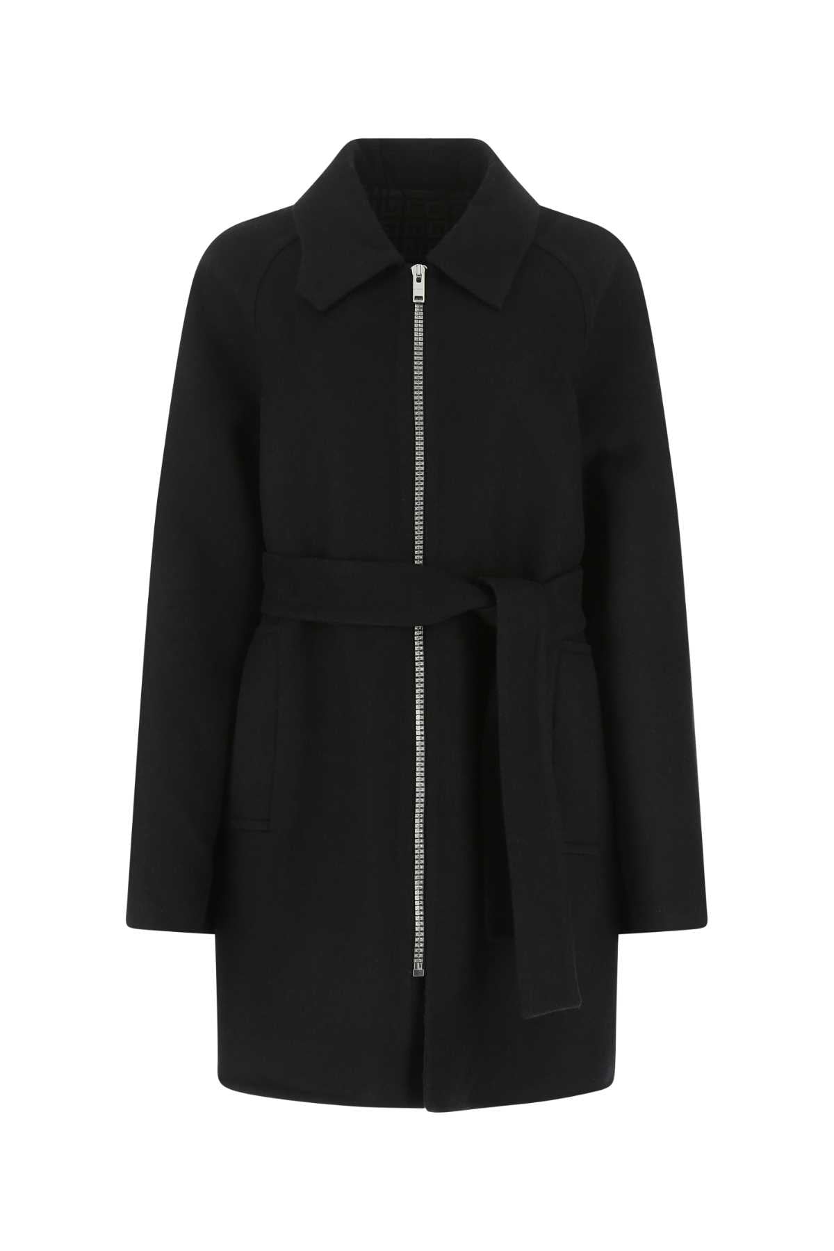 Givenchy Women Black Wool Blend Coat by Luosophy