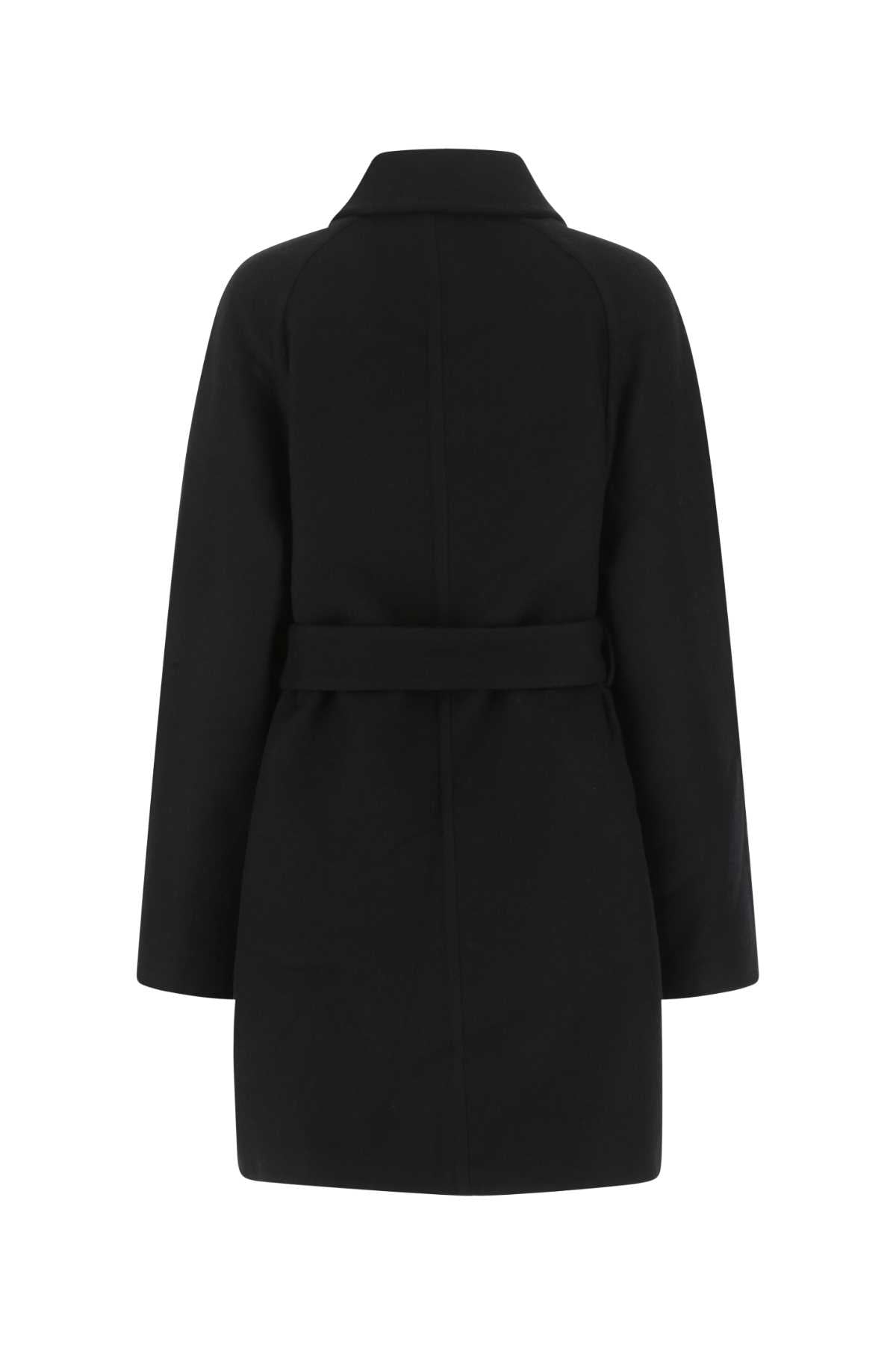 Givenchy Women Black Wool Blend Coat by Luosophy
