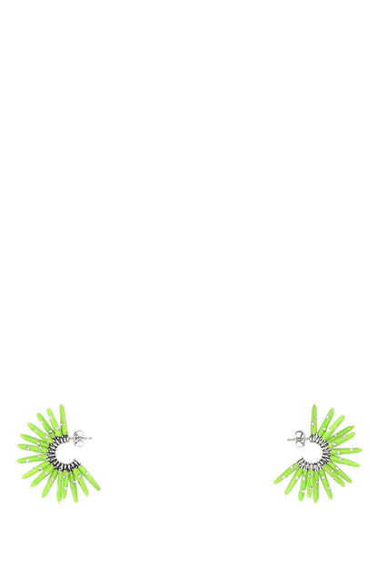 Bottega Veneta Women Acid Green 925 Silver Cone Earrings by Luosophy