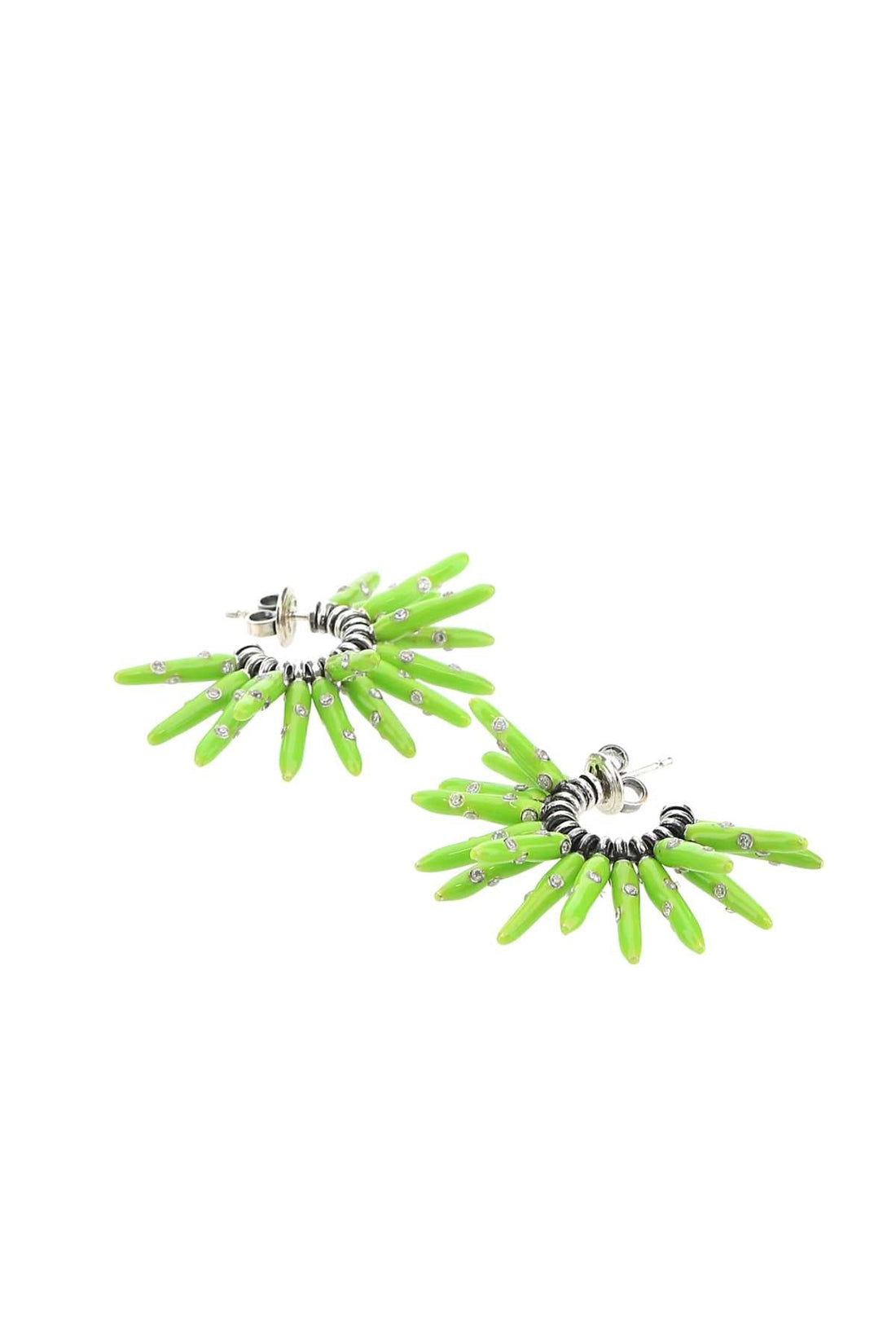 Bottega Veneta Women Acid Green 925 Silver Cone Earrings by Luosophy