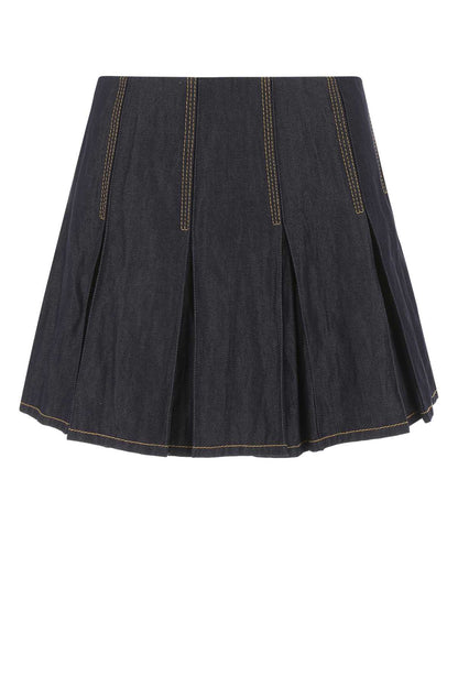 Bottega Veneta Women Dark Blue Denim Mini Skirt by Luosophy