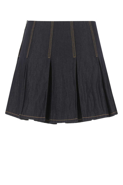 Bottega Veneta Women Dark Blue Denim Mini Skirt by Luosophy
