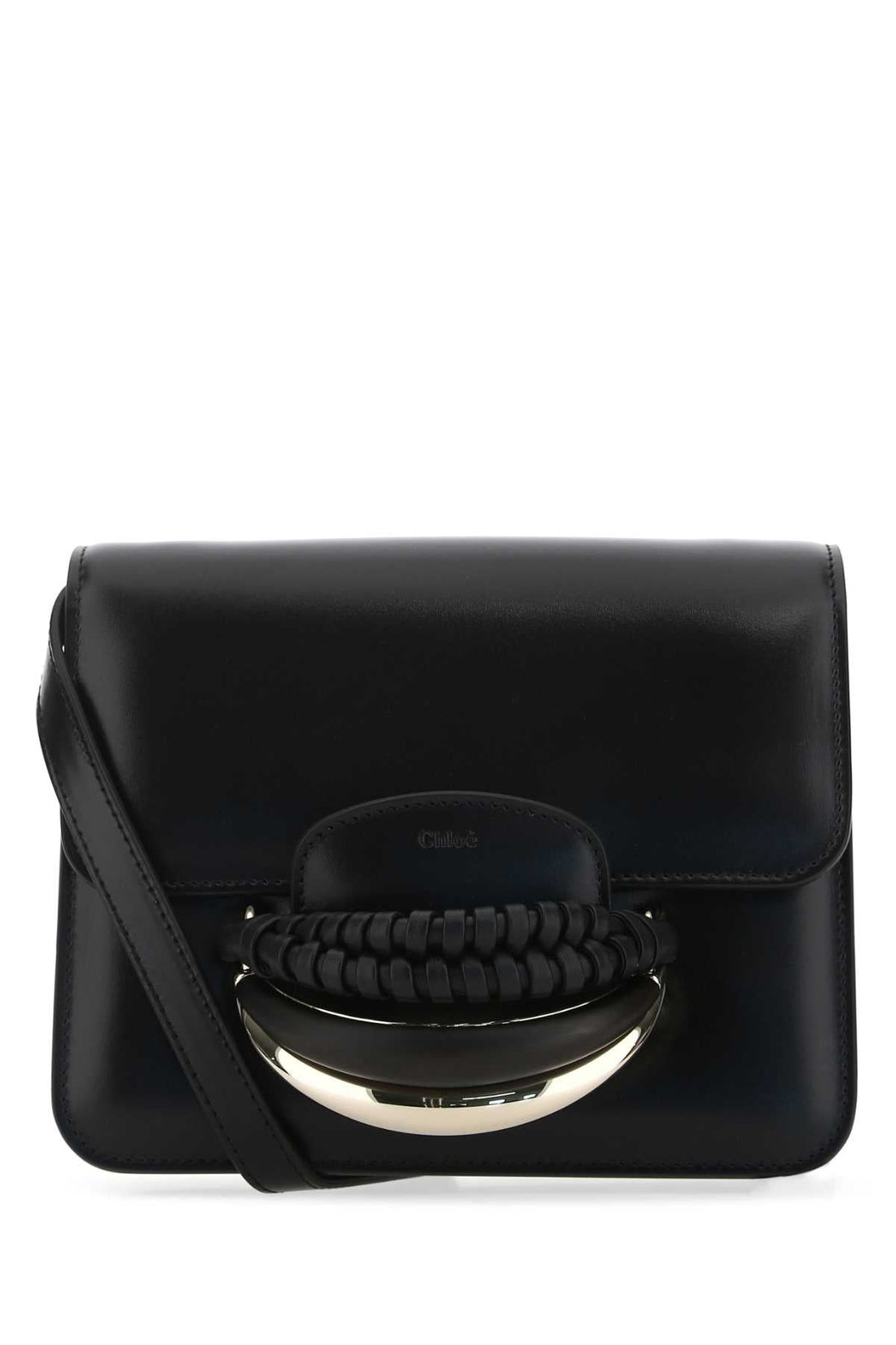 Chloe Women Black Leather Kattie Clutch by Luosophy