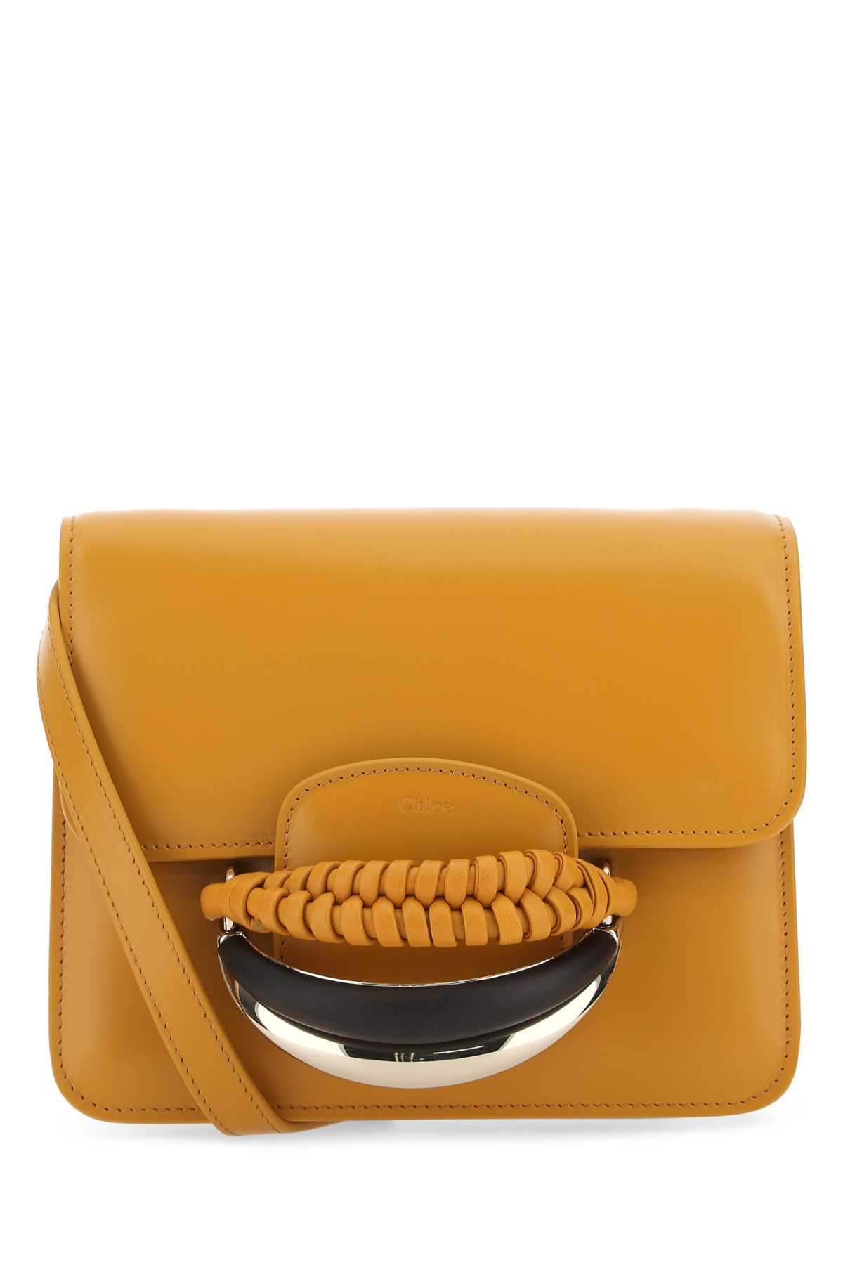 Chloe Women Mustard Leather Kattie Clutch by Luosophy