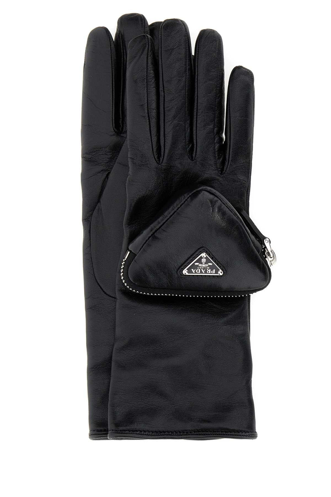 Prada Women Black Leather Gloves by Luosophy