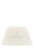 Prada Women Ivory Eco Shearling Hat by Luosophy