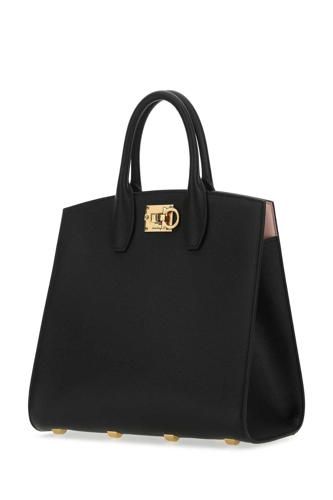 Salvatore Ferragamo Women Black Leather The Studio Handbag by Luosophy