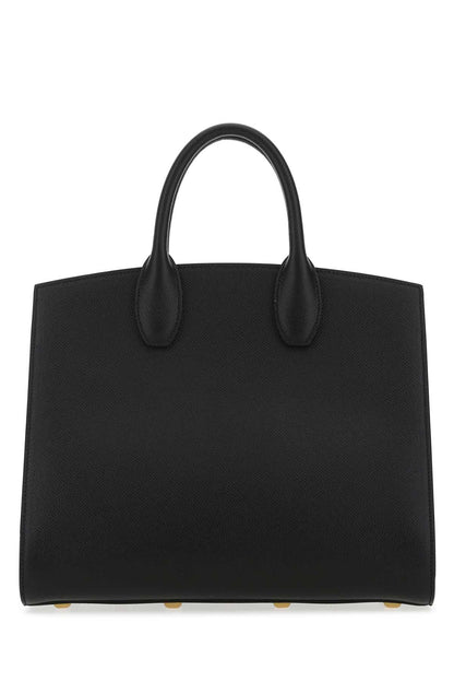 Salvatore Ferragamo Women Black Leather The Studio Handbag by Luosophy