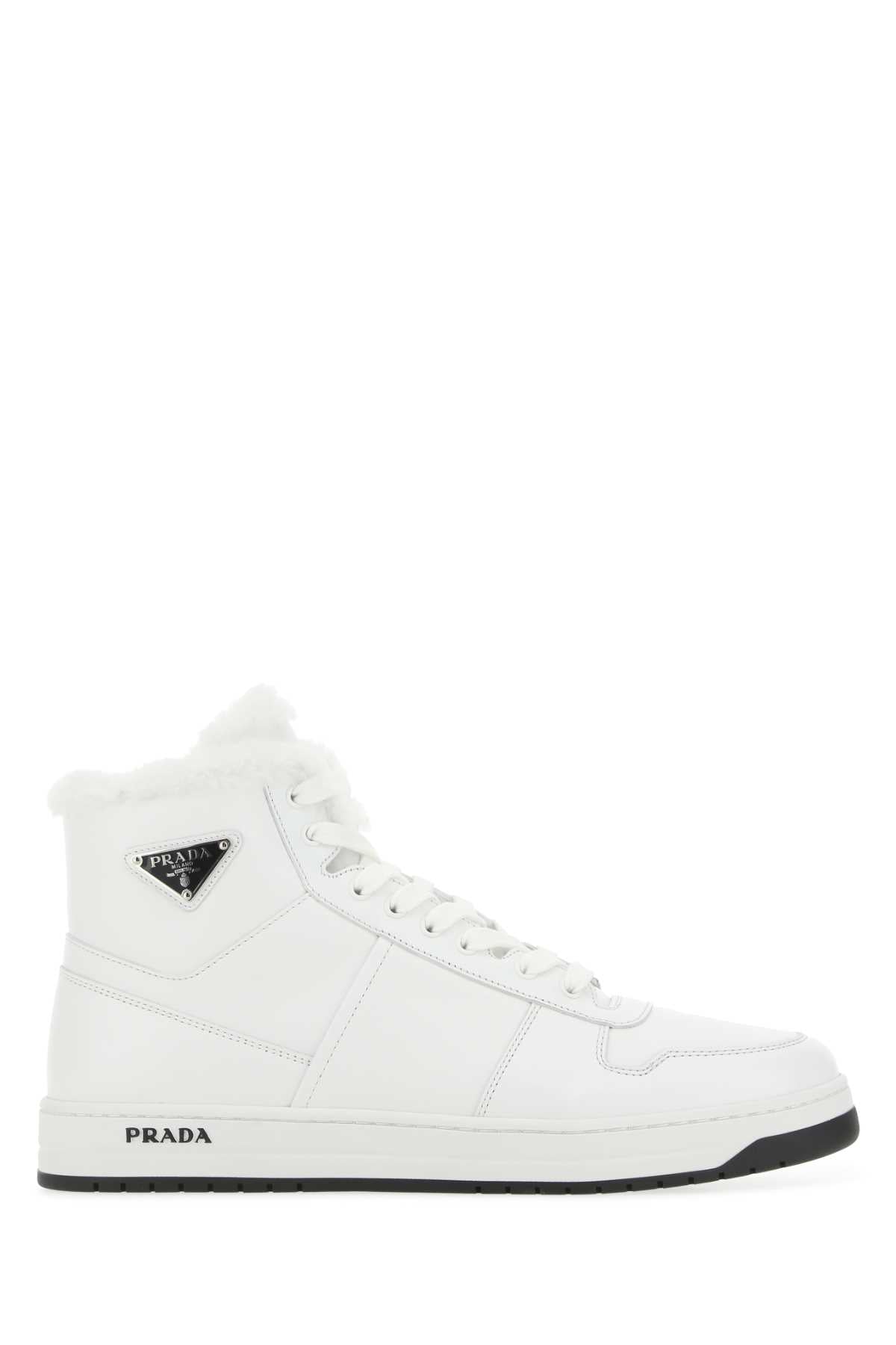 Prada Men White Leather Sneakers by Luosophy