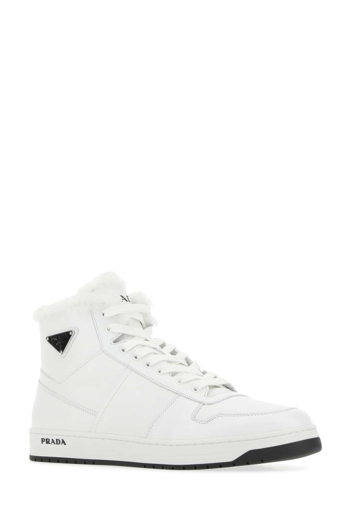 Prada Men White Leather Sneakers by Luosophy
