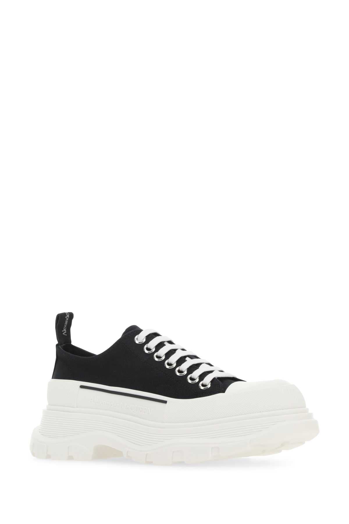 Alexander Mcqueen Women Black Canvas Tread Slick Sneakers by Luosophy