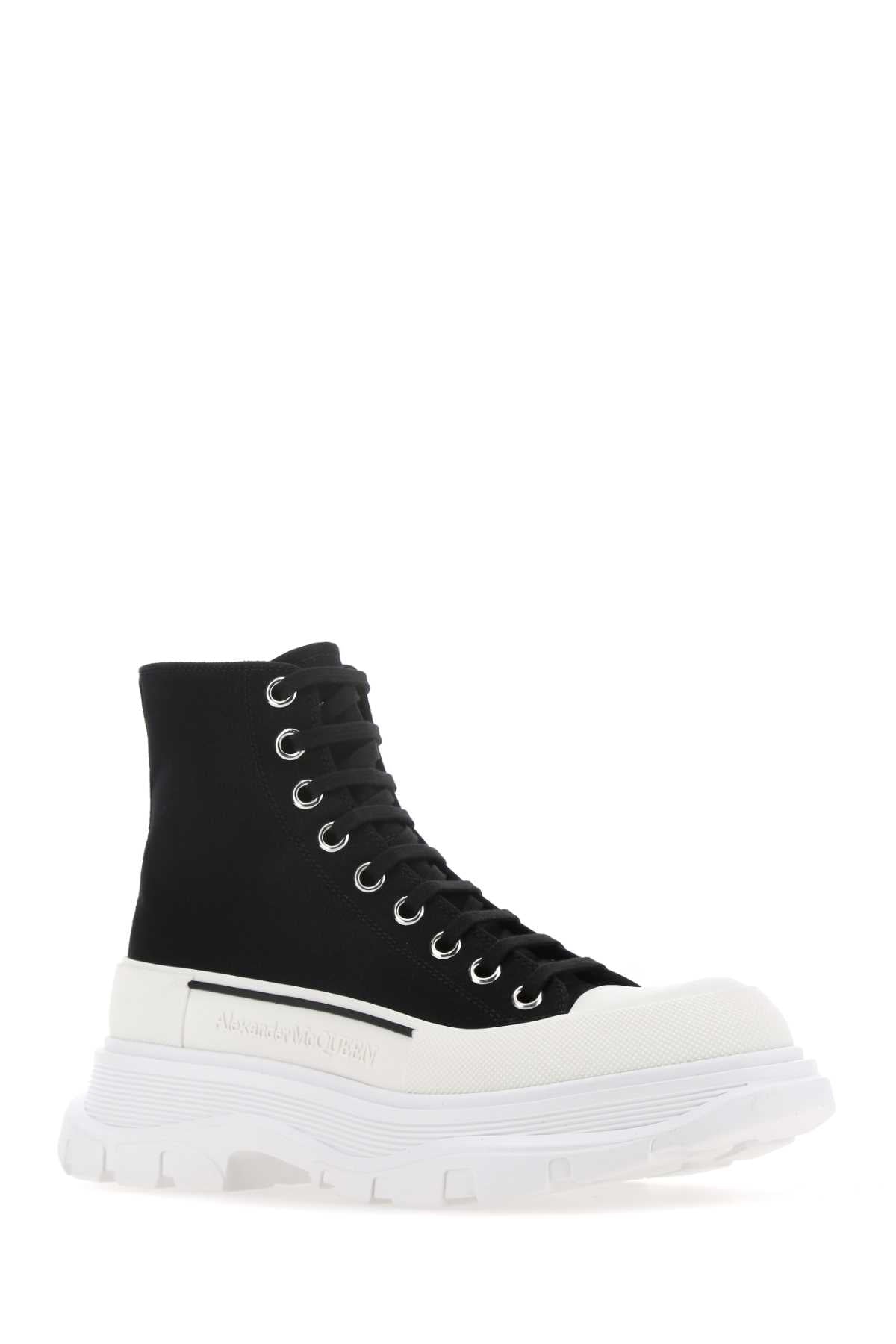 Alexander Mcqueen Men Black Canvas Canvas Sack Sneakers by Luosophy