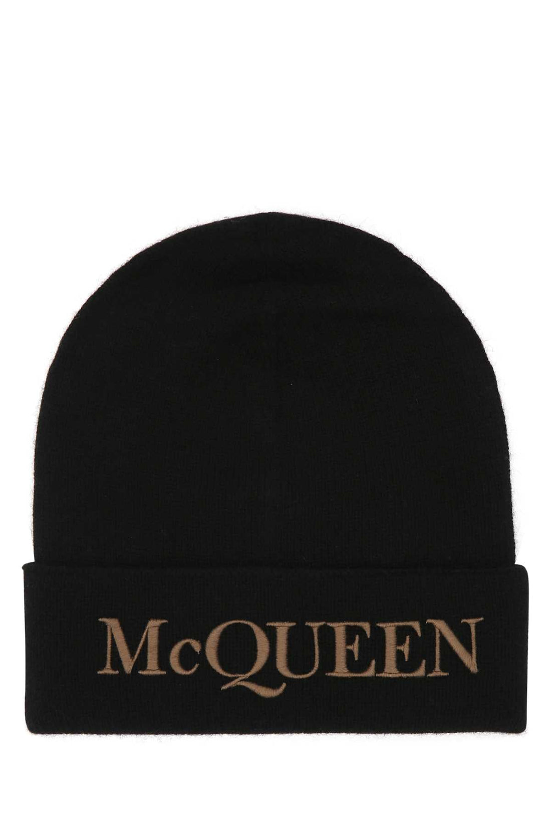 Alexander Mcqueen Men Black Cashmere Beanie Hat by Luosophy